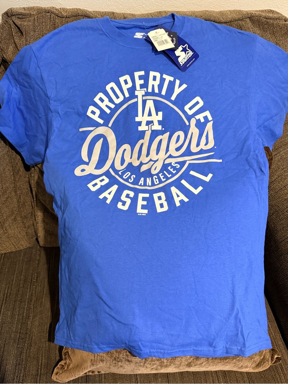 STARTER Los Angeles Dodgers Royal Blue Graphic Tee